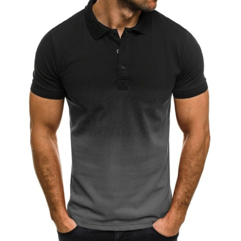 "Men's Gradient Polo Shirt - Stylish Slim Fit Design"