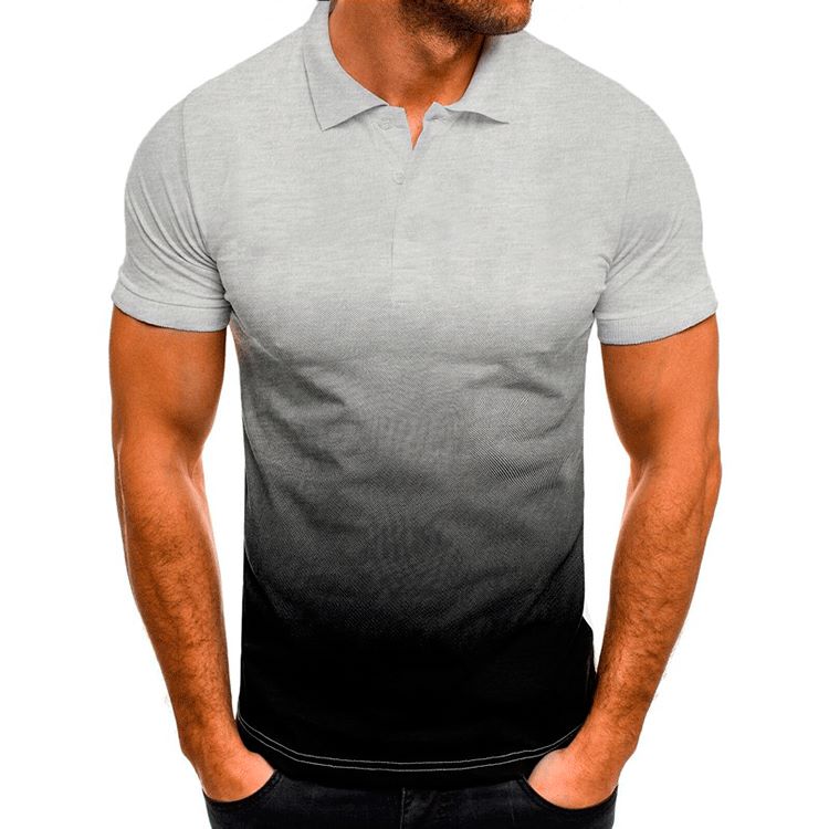 "Men's Gradient Polo Shirt - Stylish Slim Fit Design"