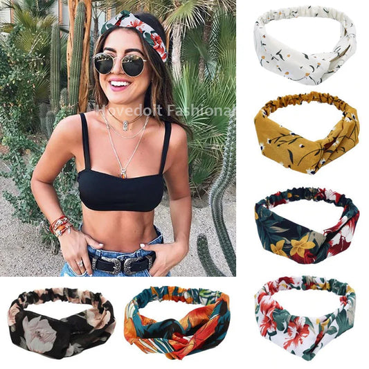 Optimize product title: Bohemian Cross Print Headbands - Fashionable Hair Accessories for Women and Girls