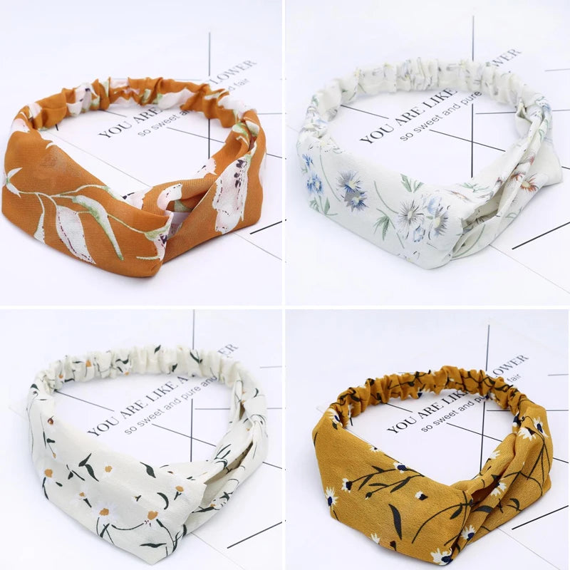 Optimize product title: Bohemian Cross Print Headbands - Fashionable Hair Accessories for Women and Girls