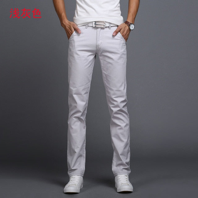 Men's Cotton Slim Fit Chinos - 2021 Spring Autumn Casual Pants, Fashion Trousers in 8 Colors (Sizes 28-38)