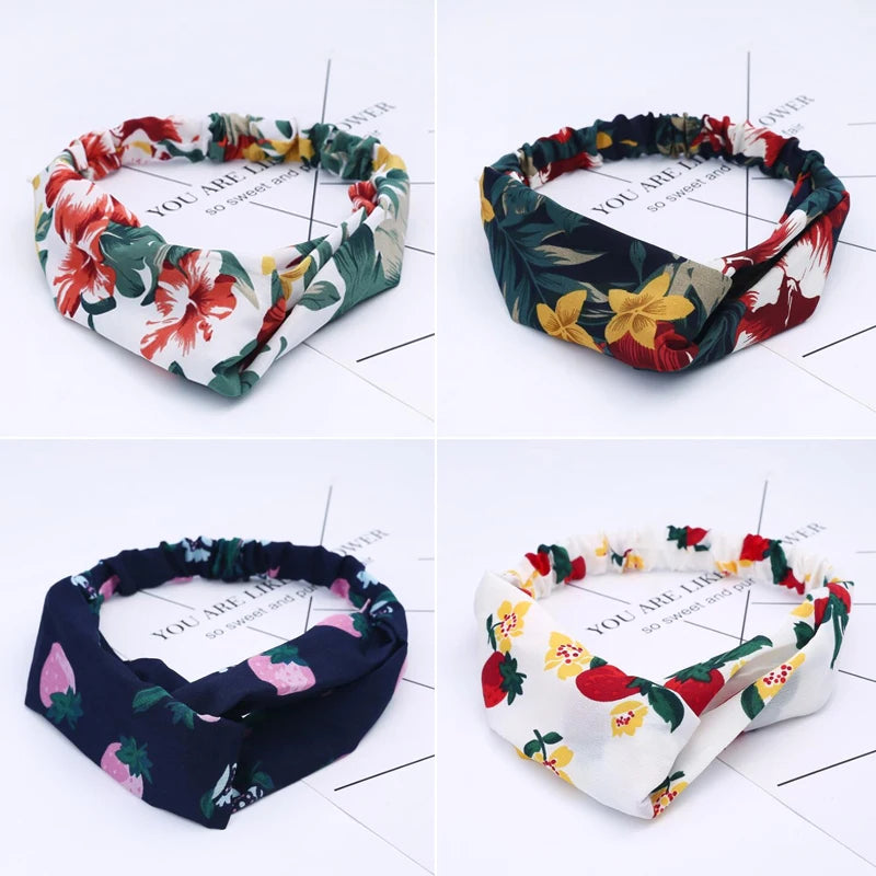 Optimize product title: Bohemian Cross Print Headbands - Fashionable Hair Accessories for Women and Girls