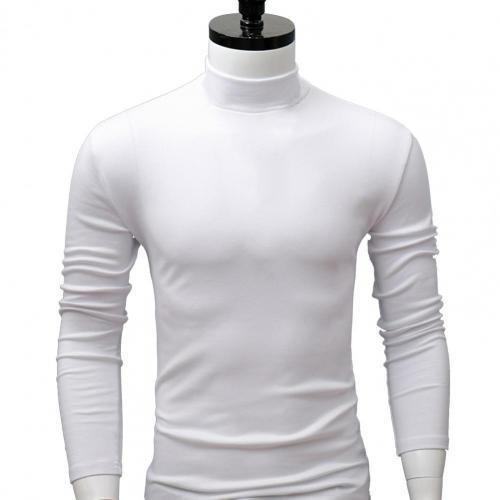 Optimize product title: Men's Slim Fit High Collar Sweater Shirt - Solid Color, Long Sleeve, Keep Warm, Inner Wear